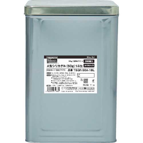 TRUSCO A型シリカゲル 吸湿・使い捨て型 コバルトレス 1斗缶 TSGR-A-18L