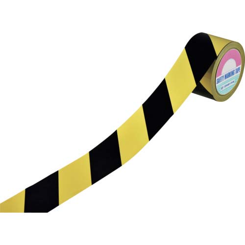 緑十字 バリケードテープ 標識テープ 黄 黒 BT 非粘着 14701