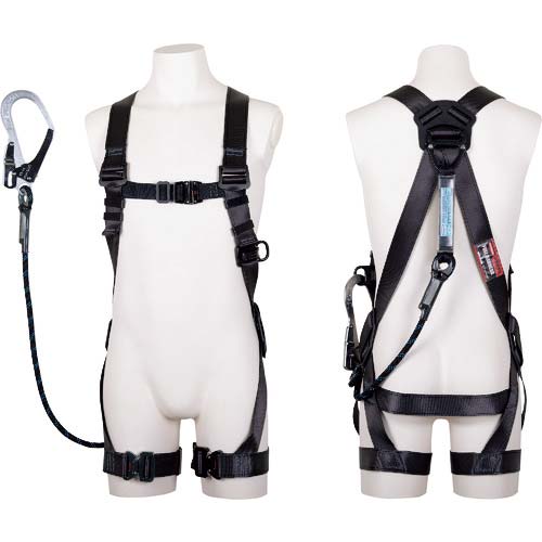 藤井電工 ツヨロン 黒影ハーネス シングルランヤード付き Gブレード(黒) ダークグレー TH-504-GB99-OT-DG-R26-BX