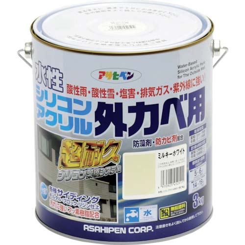 アサヒペン 水性シリコンアクリル外カベ用 3KG 4525