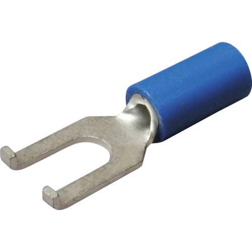 ニチフ 絶縁被覆付圧着端子 Y形 先開形 Wタイプ 絶縁筒部ストレートタイプ 100PCS TGV 2Y-W-BLU