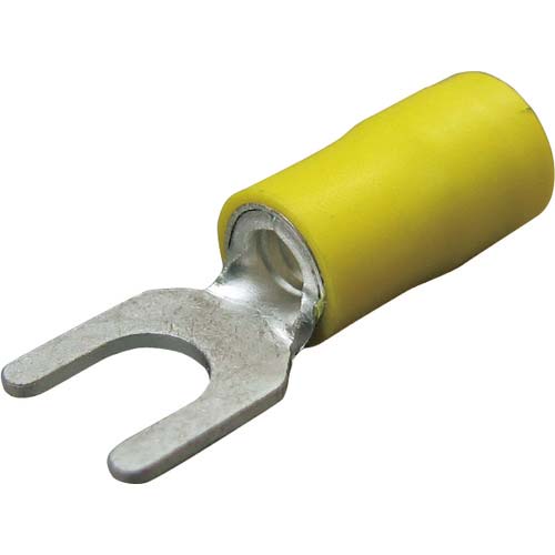 ニチフ 絶縁被覆付圧着端子 Y形 先開形 電線被覆グリップタイプ 100PCS TMDV 5.5Y-YEL