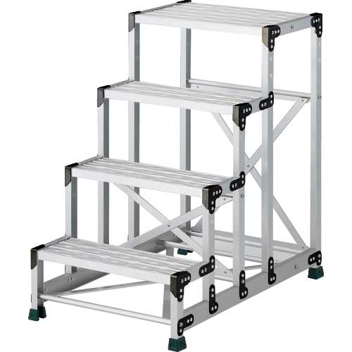 TRUSCO 作業用踏台 アルミ製・グレーチング仕様 SUS金具 TSFGR-1525-51015