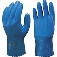 ショーワ 塩化ビニール手袋 No650耐油ビニロ-ブ ブルー Lサイズ NO650-L