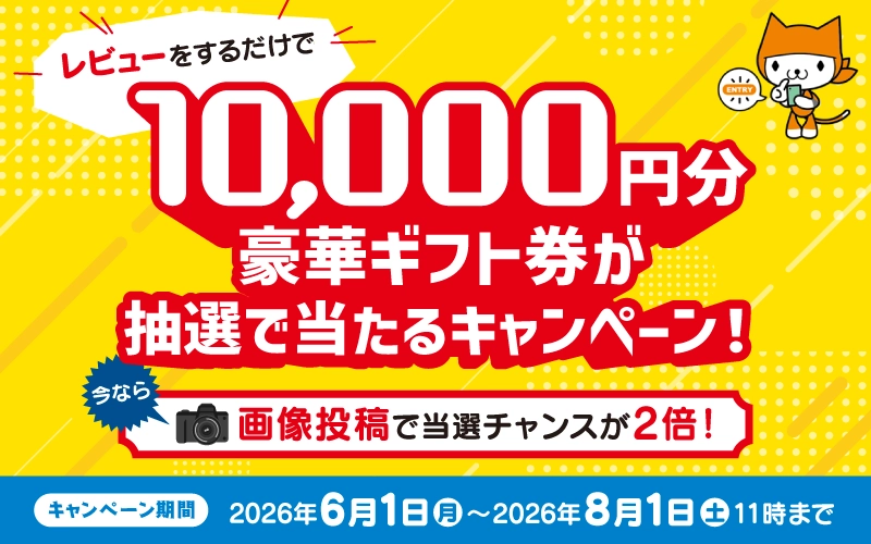 ギフトが当たる!レビューキャンペーン開催中!